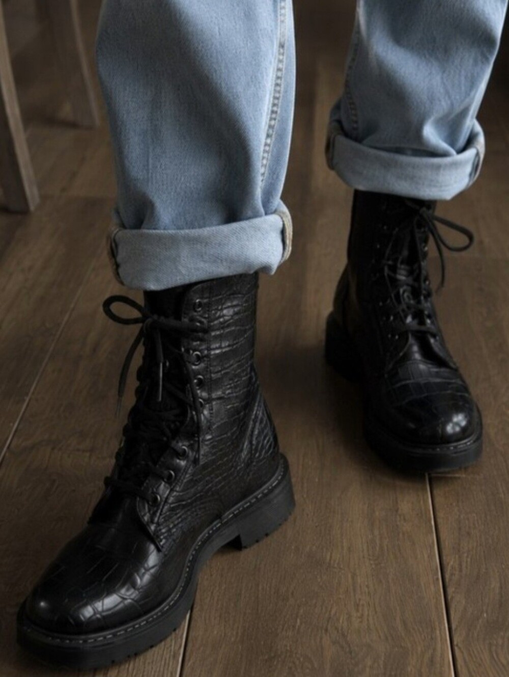 Dr Martens Womens Pascal Croc Soft LeatherBoot